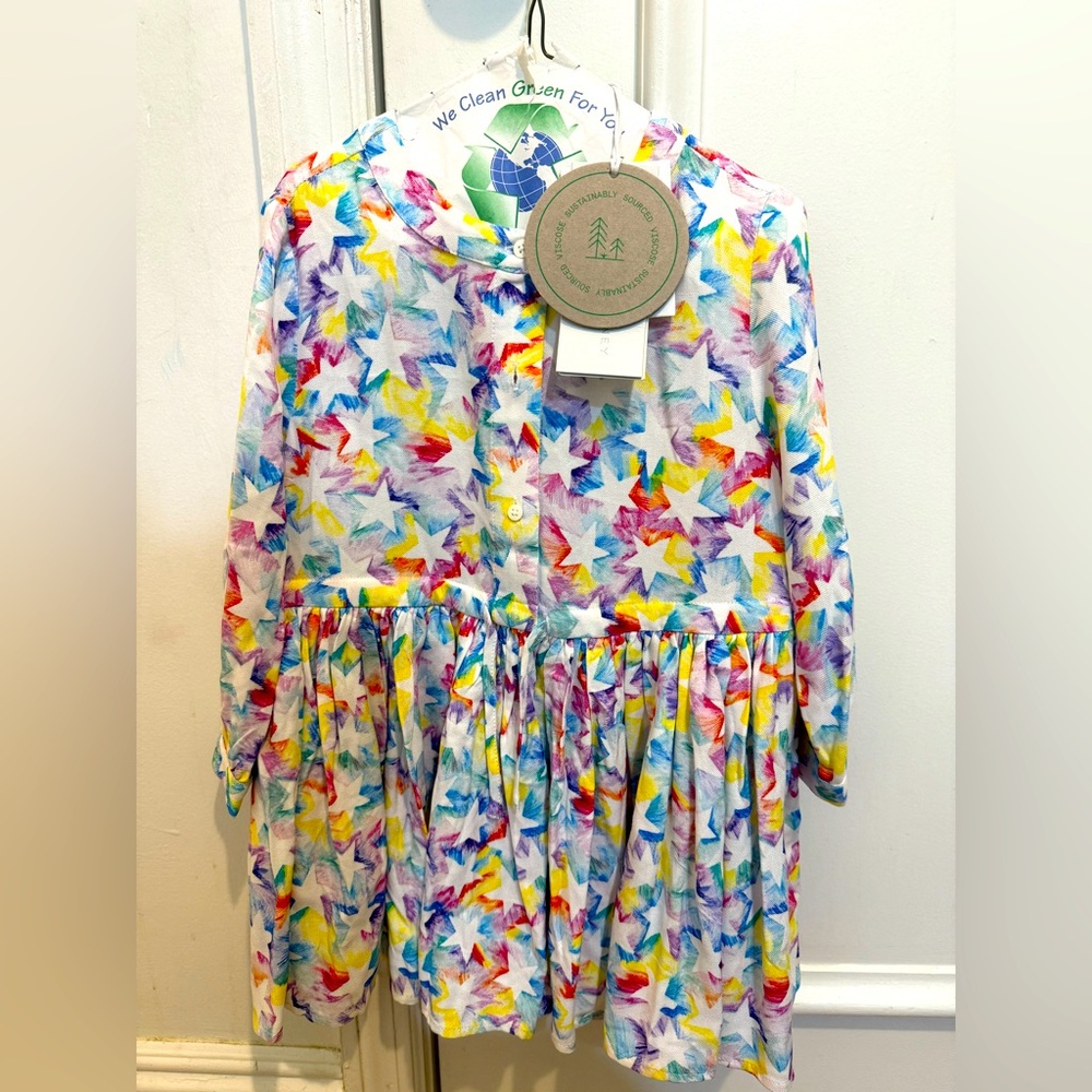 Stella McCartney Kids NWT, Colorful Star Patterned Dress